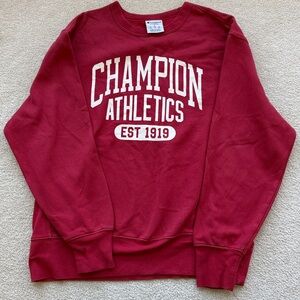 Champion Red Pullover Sweatshirt